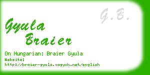 gyula braier business card